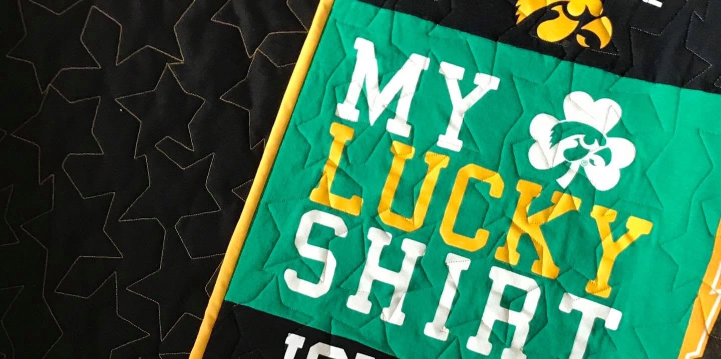 Iowa Hawkeyes lucky shirt quilt