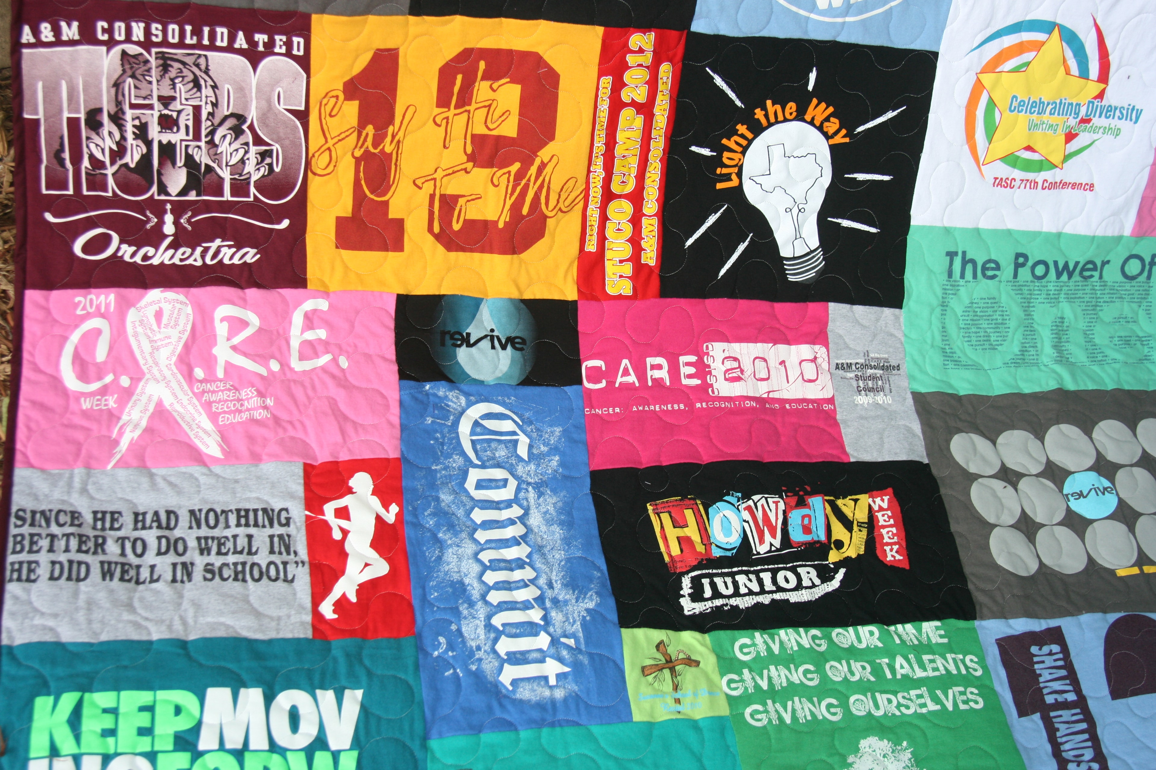 College Station t-shirt quilt